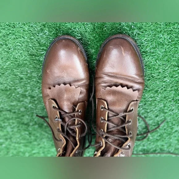 Justin Boot Company Women's Brown Lace-Up Roper Size 10D - Picture 4 of 7